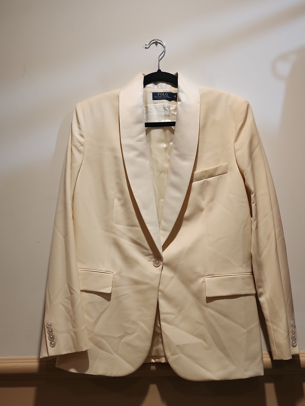 Polo by Ralph Lauren Ivory Shawl Lapel Tuxedo Jacket